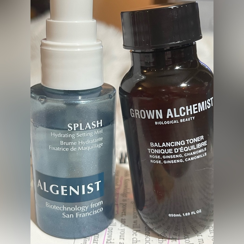 Lot of 2 balancing toner grown alchemist/Algenist hydrating setting mist minis